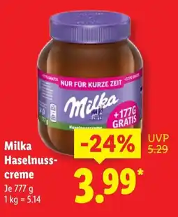 Lidl Milka Haselnusscreme Angebot