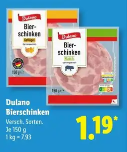 Lidl Dulano Bierschinken Angebot