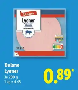 Lidl Dulano Lyoner Angebot