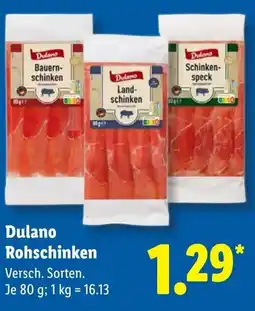 Lidl Dulano Rohschinken Angebot
