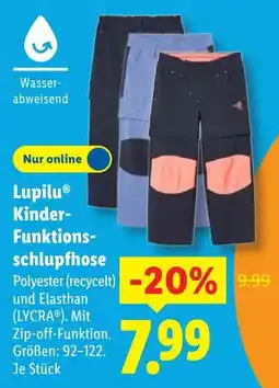 Lidl Lupilu Kinder- Funktions schlupfhose Angebot