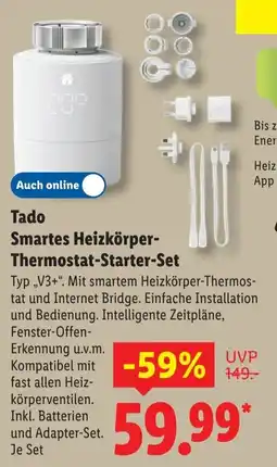 Lidl Tado Smartes Heizkörper- Thermostat-Starter-Set Angebot