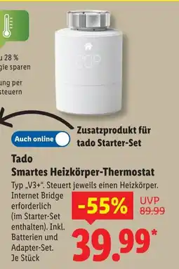 Lidl Tado Smartes Heizkörper-Thermostat Angebot