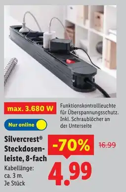 Lidl Silvercrest Steckdosen leiste, 8-fach Angebot