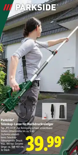 Lidl Parkside Teleskop-Lanze für Hochdruckreiniger Angebot