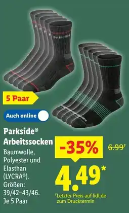 Lidl Parkside Arbeitssocken Angebot