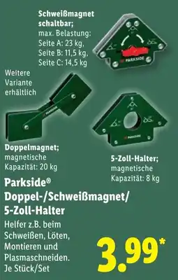 Lidl Parkside Doppel-/Schweißmagnet/ 5-Zoll-Halter Angebot