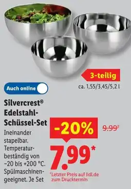 Lidl Silvercrest Edelstahl- Schüssel-Set Angebot