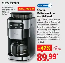 Lidl Severin Kaffeemaschine mit Mahlwerk Angebot