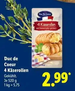Lidl Duc De Coeur 4 Käserollen Angebot