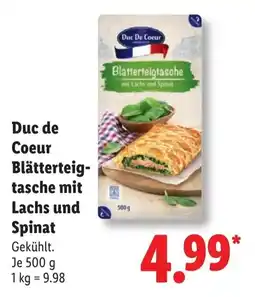 Lidl Duc De Coeur Blätterteigtasche mit Lachs und Spinat Angebot
