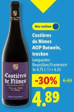 Lidl Costières de Nîmes AOP Rotwein, trocken Angebot