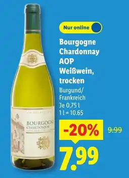 Lidl Bourgogne Chardonnay AOP Weißwein, trocken Angebot