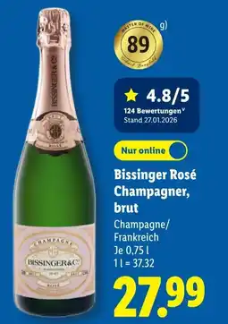 Lidl Bissinger Rosé Champagner, brut Angebot