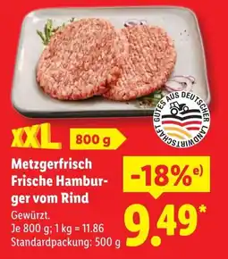 Lidl Metzgerfrisch Frische Hambur ger vom Rind Angebot