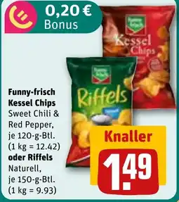 REWE Funny-frisch Kessel Chips oder Riffels Naturell Angebot