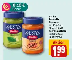 REWE Barilla Pesto alla Genovese oder Pesto Rosso Angebot
