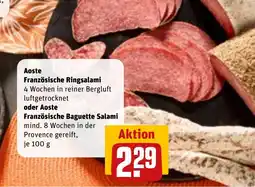 REWE Aoste Französische Ringsalami oder Aoste Französische Baguette Salami Angebot