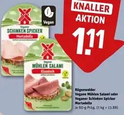 REWE Rügenwalder Vegane Mühlen Salami oder Veganer Schinken Spicker Mortadella Angebot