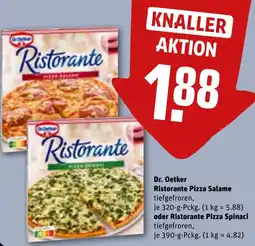 REWE Dr. Oetker Ristorante Pizza Salame oder Ristorante Pizza Spinaci Angebot