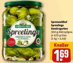 REWE Spreewaldhof Spreelinge Gewürzgurken Angebot