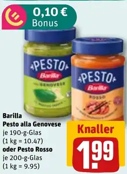 REWE Barilla Pesto alla Genovese oder Pesto Rosso Angebot