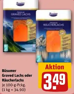 REWE Büsumer Graved Lachs oder Räucherlachs Angebot
