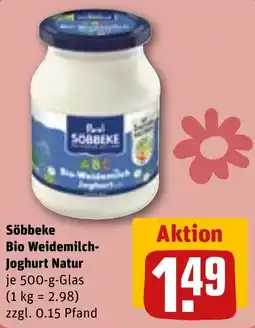 REWE Söbbeke Bio Weidemilch- Joghurt Natur Angebot