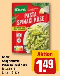 REWE Knorr Spaghetteria Pasta Spinaci Käse Angebot