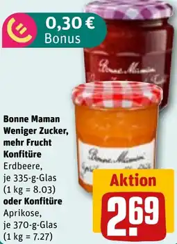 REWE Bonne Maman Weniger Zucker, mehr Frucht Konfitüre oder Konfiture Angebot