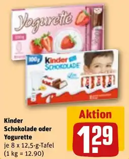 REWE Kinder Schokolade oder Yogurette Angebot