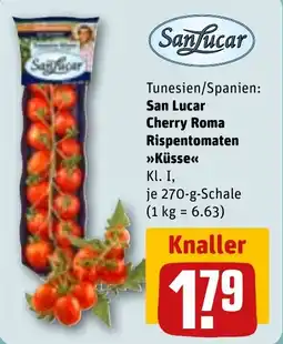 REWE San Lucar Cherry Roma Rispentomaten Küsse Angebot
