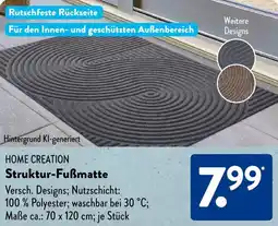 Aldi Süd HOME CREATION Struktur-Fußmatte Angebot
