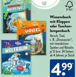 Aldi Süd Wissensbuch mit Klappen oder Taschenlampenbuch Angebot