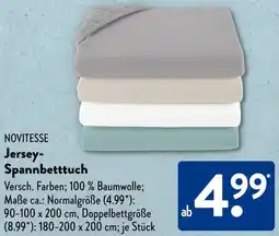 Aldi Süd NOVITESSE Jersey Spannbetttuch Angebot