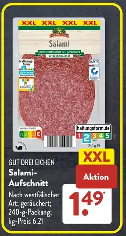 Aldi Süd GUT DREI EICHEN Salami Aufschnitt Angebot