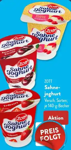 Aldi Süd ZOTT Sahnejoghurt Angebot