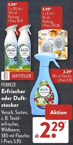 Aldi Süd FEBREZE Erfrischer oder Duftstecker Angebot