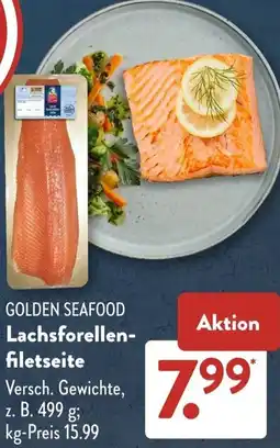 Aldi Süd GOLDEN SEAFOOD Lachsforellenfiletseite Angebot