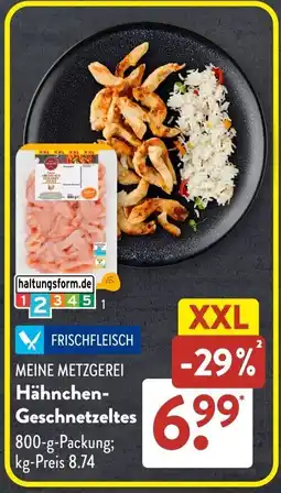 Aldi Süd MEINE METZGEREI Hähnchen Geschnetzeltes Angebot
