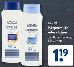 Aldi Süd LACURA Körpermilch oder -lotion Angebot