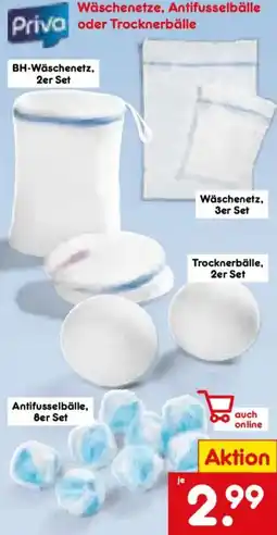 Netto Marken-Discount Priva Wäschenetze, Antifusselbälle oder Trocknerbälle Angebot