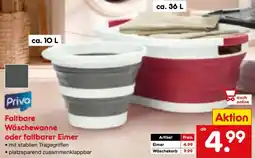Netto Marken-Discount Priva Faltbare Wäschewanne oder faltbarer Eimer Angebot
