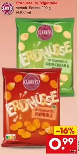 Netto Marken-Discount CLARKYS Erdnüsse im Teigmantel Angebot