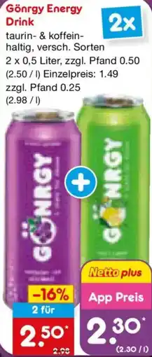 Netto Marken-Discount Gönrgy Energy Drink Angebot
