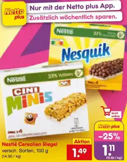 Netto Marken-Discount Nestlé Cerealien Riegel Angebot