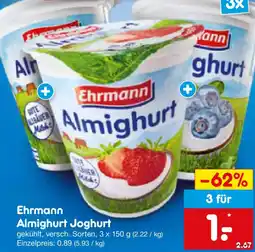 Netto Marken-Discount Ehrmann Almighurt Joghurt Angebot