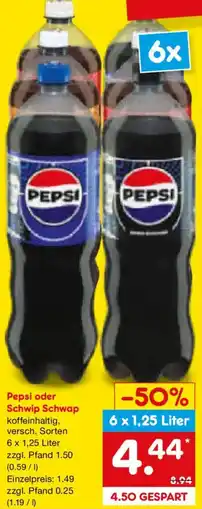 Netto Marken-Discount Pepsi oder Schwip Schwap Angebot