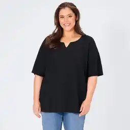 NKD Damen-T-Shirt mit Crincle-Optik, große Größen Angebot