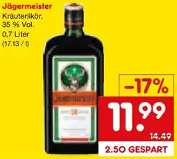 Netto Marken-Discount Jägermeister Kräuterlikör Angebot